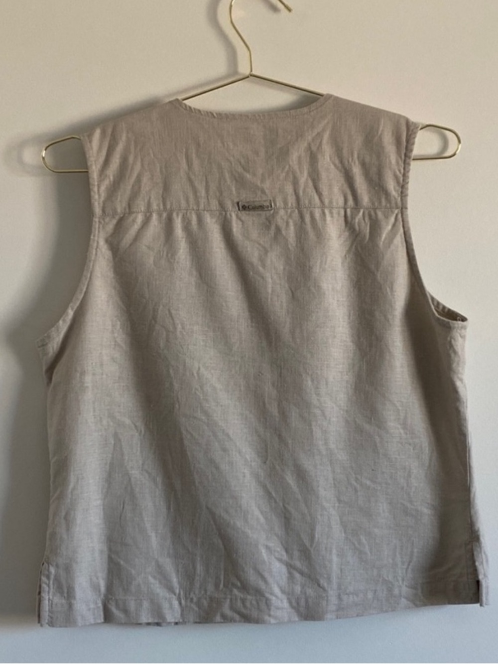 COLUMBIA Light oatmeal Linen Vest | Medium - Picture 5 of 9